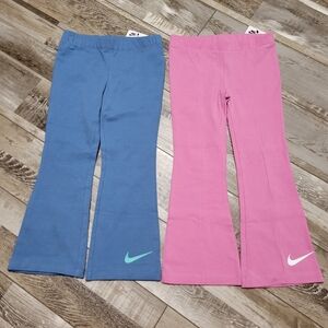 New Nike Girl's 2 Pair Flare Leggings Size 4 XS